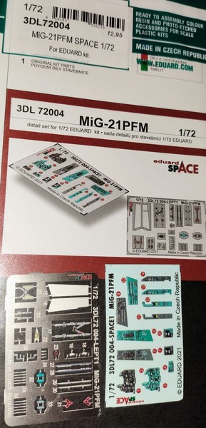 Eduard 3DL 72004 - Mig-21Pfm Space Cockpit Details Und Sitzgurte 1:72 FüR Eduard-image
