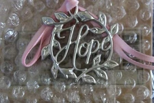 Longaberger 2009 HOH Horizon of Hope Round "Hope" Tie-On #23695 NEW