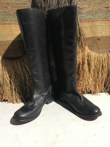 Frye Mellissa Button Black Leather Western Pull On Boots US Women Size 7.5B - Picture 4 of 9