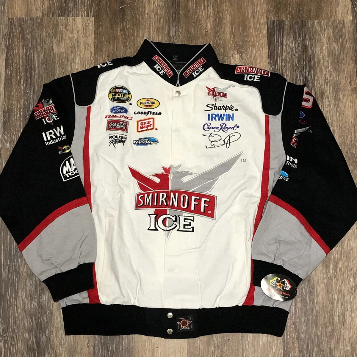 Vintage NASCAR Smirnoff Racing Jacket Men Size 2XL Embroidered #26 | eBay