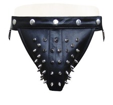 Authentic Men's Leather Cod Piece Thong Jockstrap Fetish Underwear with Codpiece