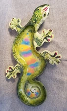 Pier 1 Imports GECKO Melamine Platter Chip and Dip Tray Green Rainbow NEW