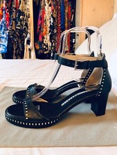 FRATELLI ROSSETTI LUSSO SANDALI PELLE BLACK WHITE ORIGINAL 38,5 EU 8,5 US 5,5 UK