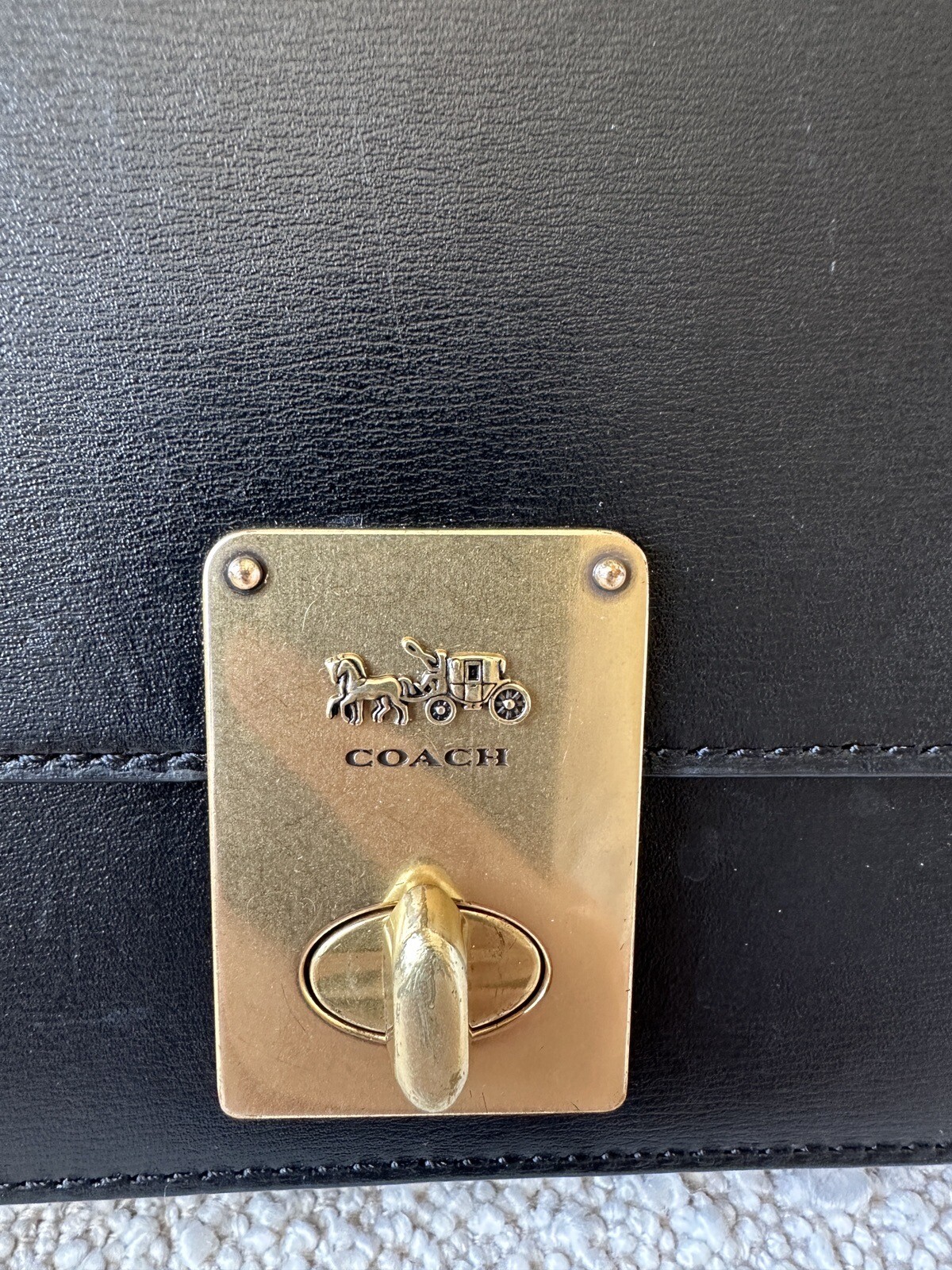 Coach Signature Boxy Square Black Crossbody Bag Gem