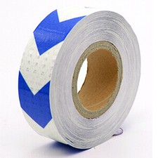 3M 10M 25M 38M Reflective Safety Warning Tape Strip Sticker Arrow White Blue