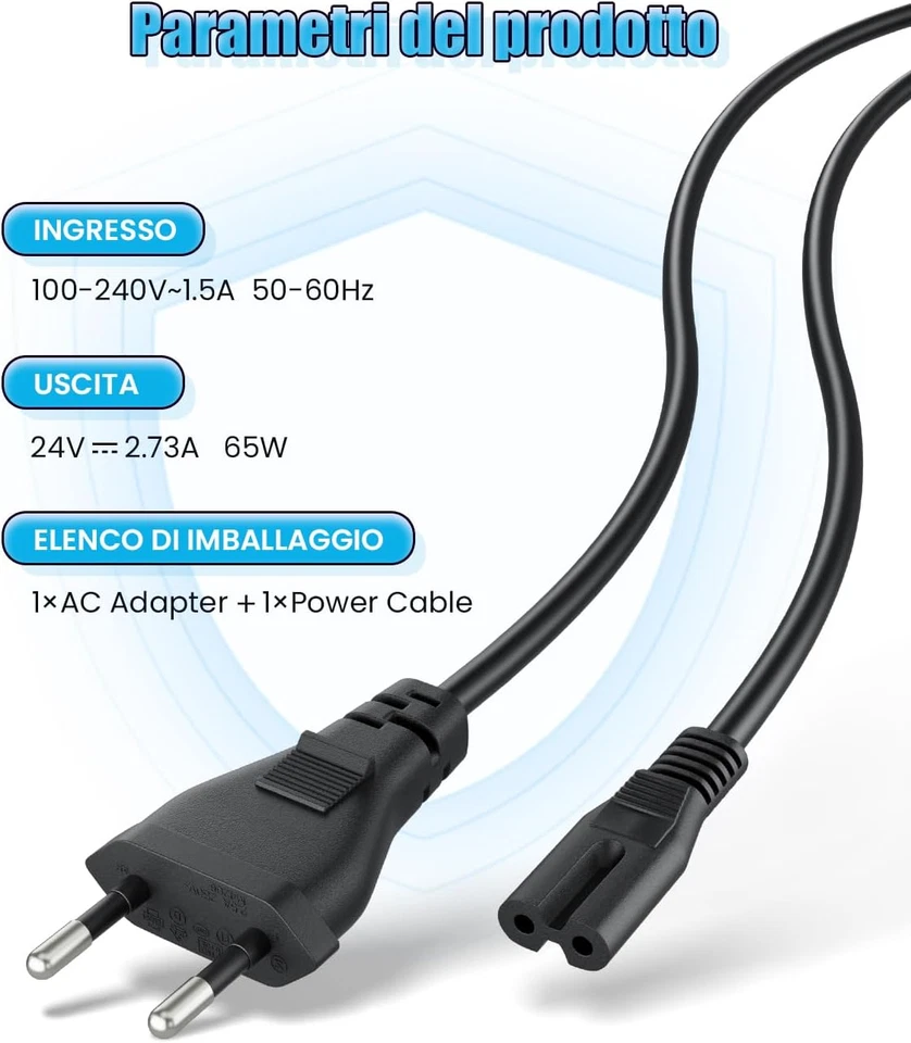 Caricatore Alimentatore 24V Alimentazione universale AC/DC Fotocamera, Scanner.. - Immagine 3 di 4