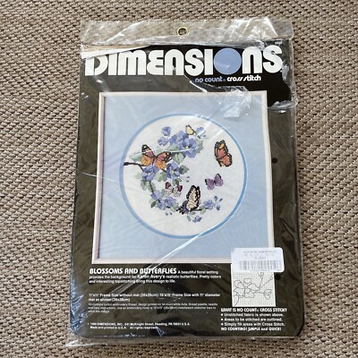 Dimensions Blossoms and Butterflies Count Cross Stitch Kit New Open Package