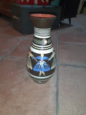 Große Keramik Vase Tschechoslowakei True Vintage um 1960 bunt Midcentury Design