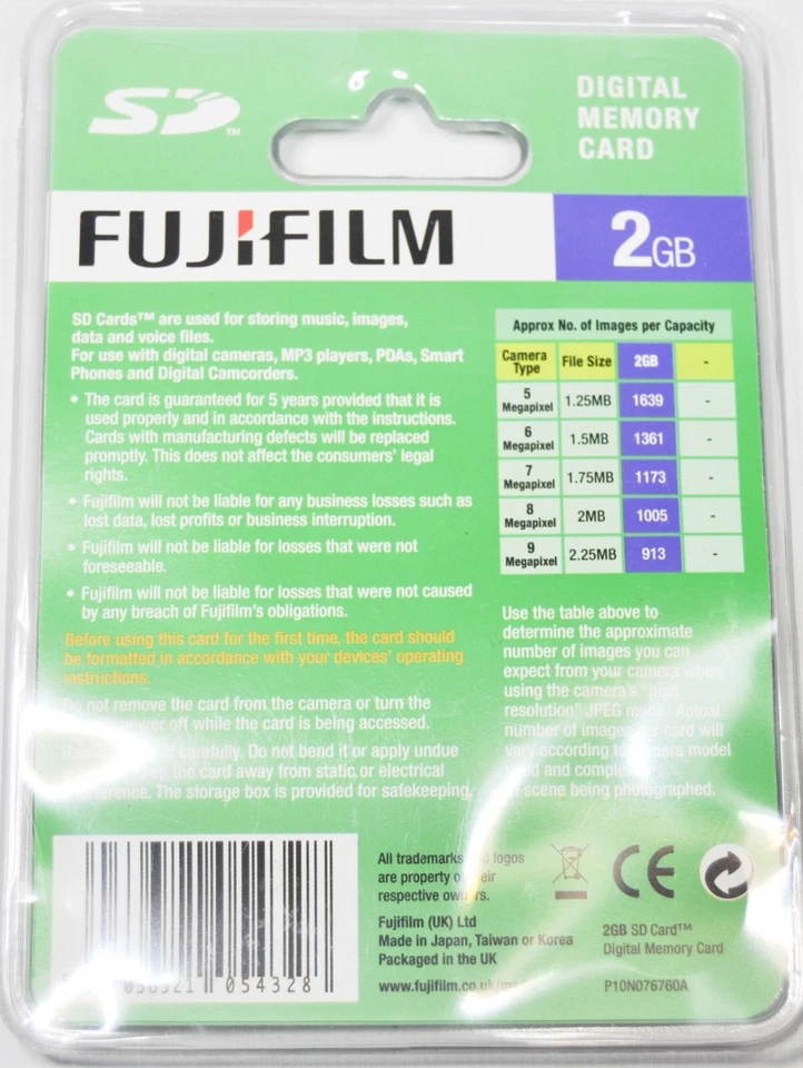 Fujifilm SD 2GB Digital Memory Card - Image 2 of 2