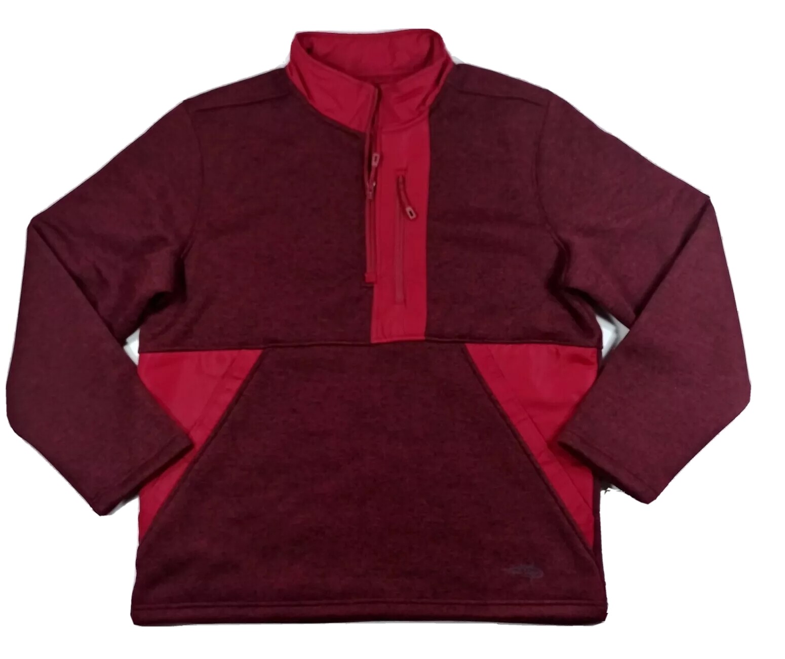 REEL LIFE GEAR Mens Reel Life Barrel Curl 1/4 Zip Red Sherpa