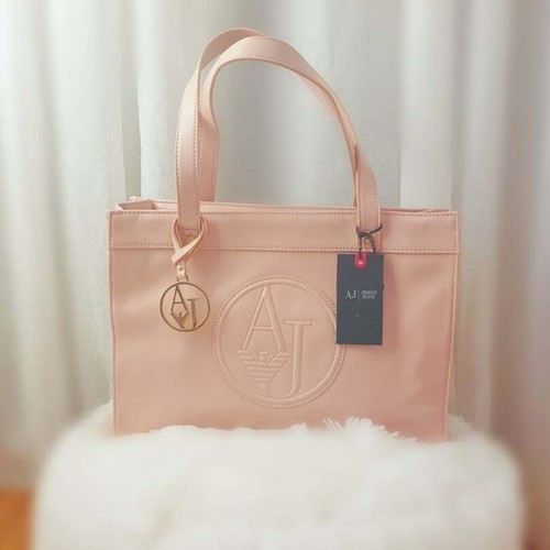 Armani Jeans Pink Embossed Logo Faux 