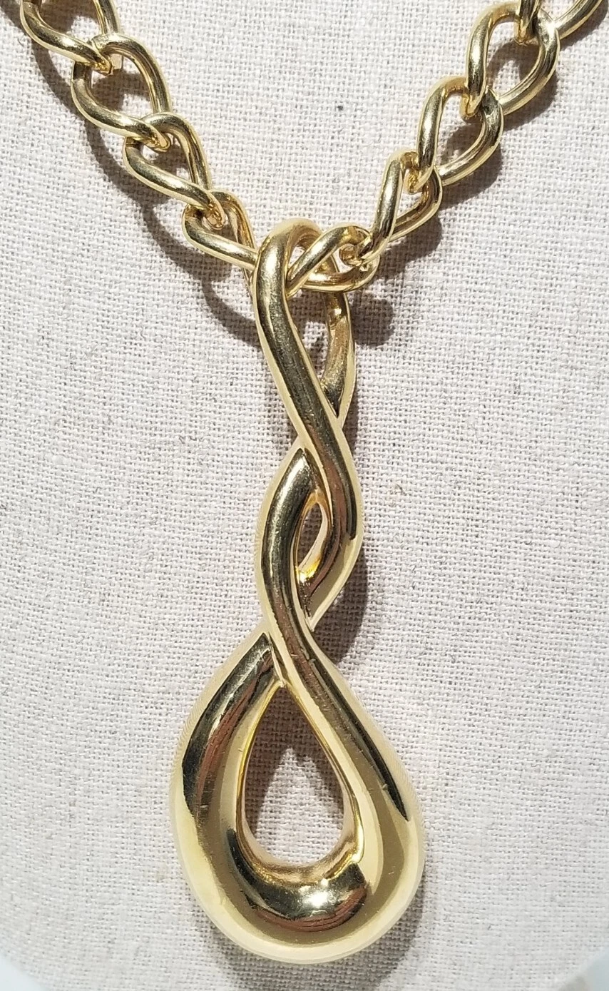 Collana Vintage Givenchy Oro Crossover Ciondolo Dichiarazione 30"