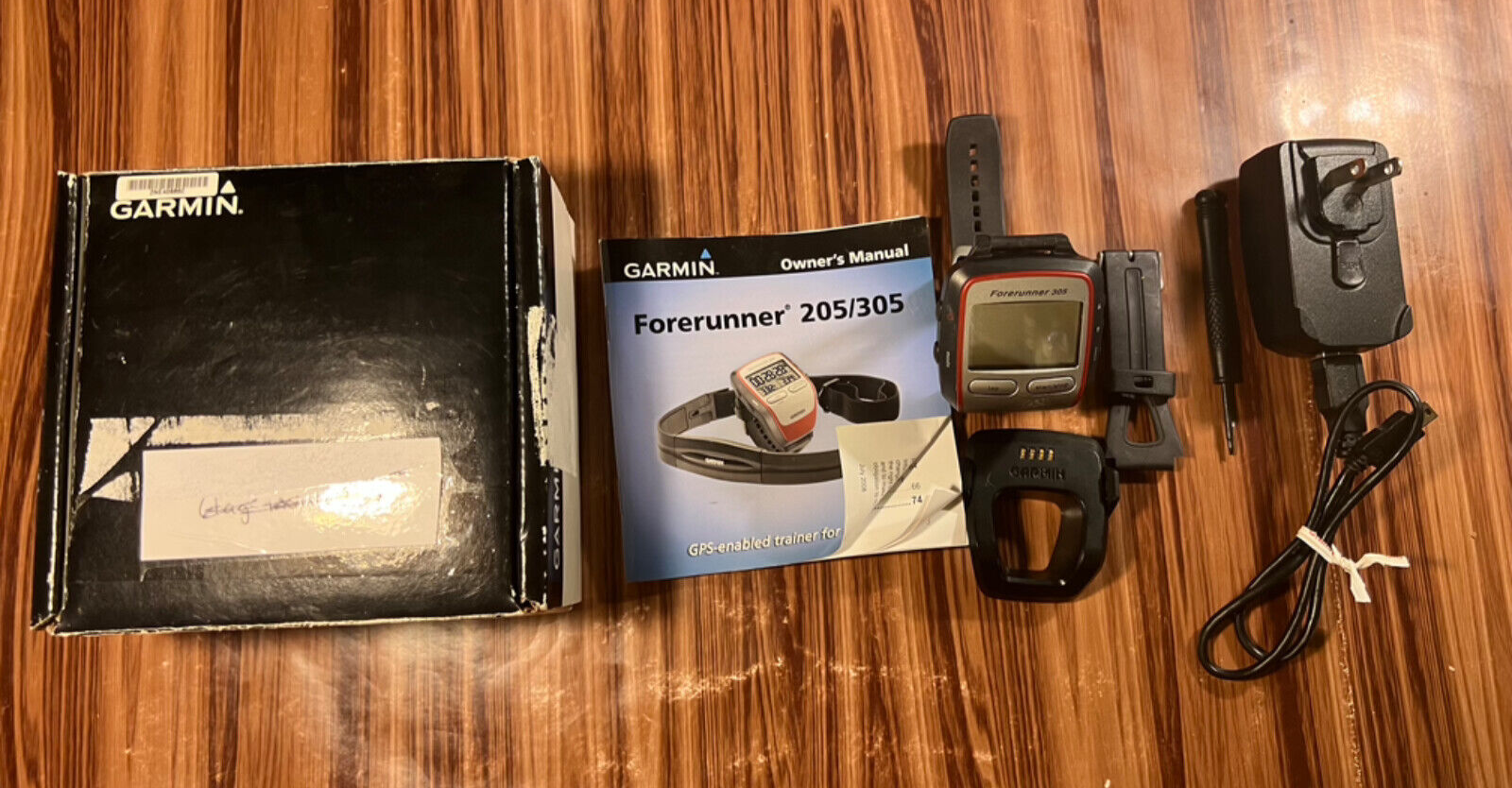 Garmin Forerunner 205 305 GPS Running Watch in Black Red-image