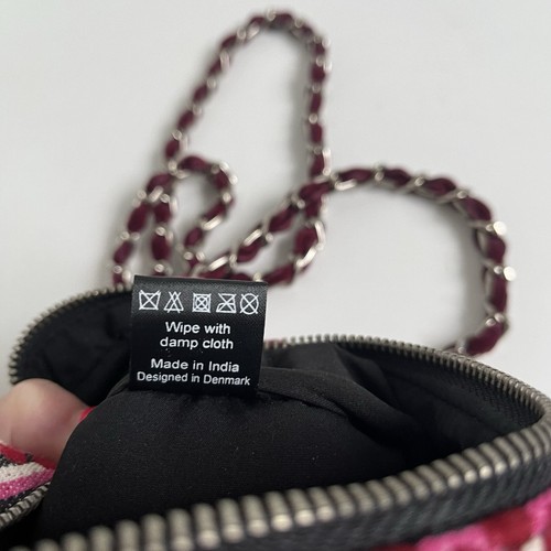 By Burin Denmark Red Pink Crossbody Tapestry Bag Woven Chain Strap Cotton Blend - Picture 11 of 15