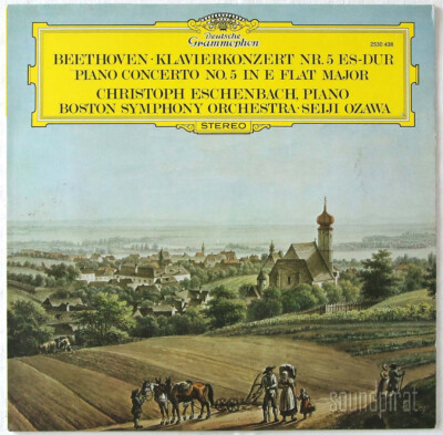 ESCHENBACH & OZAWA BEETHOVEN PIANO CONCERTO NO.5 DGG ED.1 STEREO 2530438 NM