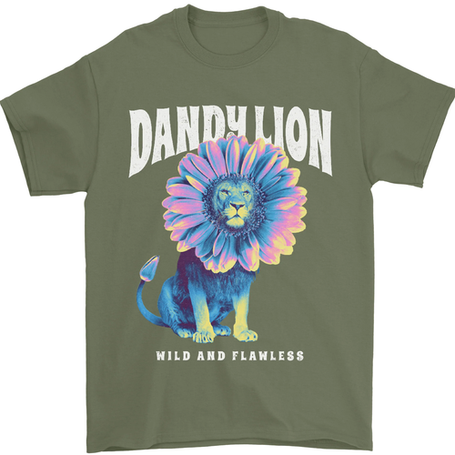 Dandylion Divertido León Hombre Camiseta 100% Algodón - Imagen 2 de 12