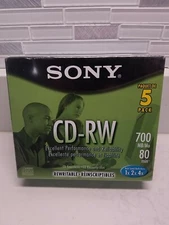SONY CD-RW80 5-Pack New Sealed