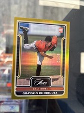 2023 GRAYSON RODRIGUEZ PANINI THREE AND TWO ROOKIE Gold SSP #04/15 ORIOLES