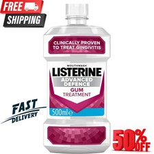 Listerine Advanced Defence Gum Disease Treatment Mouthwash 500ml Dental Care UK