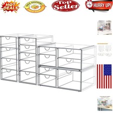 Clear Acrylic 16-Drawer Makeup  Organizer Storage System