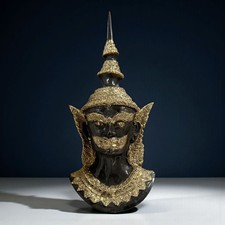 Thailändischer Tempelwächter Thepphanom Bronze 47 cm Gebetshaltung Sammlungstück