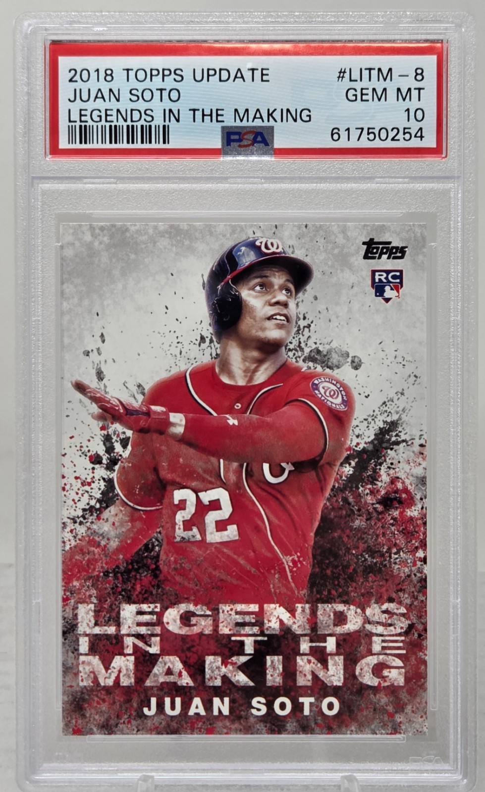 2018 Topps Update JUAN SOTO Legends in the Making Rookie Card PSA 10 Gem Mint view 1