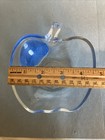 5pc Vtg Apple Clear Glass Blue colored etched Leaf KIG Indonesia Bowl Dish 4.5"  — photo 6