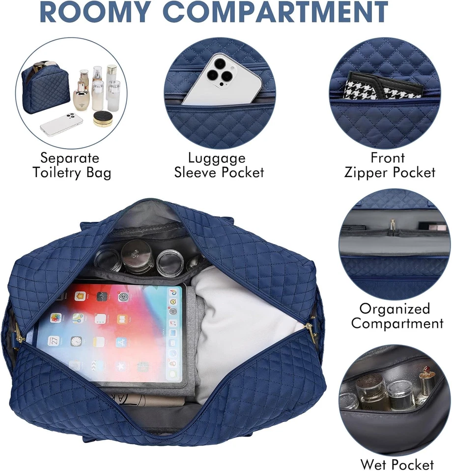 Travel Duffle Bag Weekender for Women - 38L Carry-On Overnight Bag Personal Item - Image 4 of 4