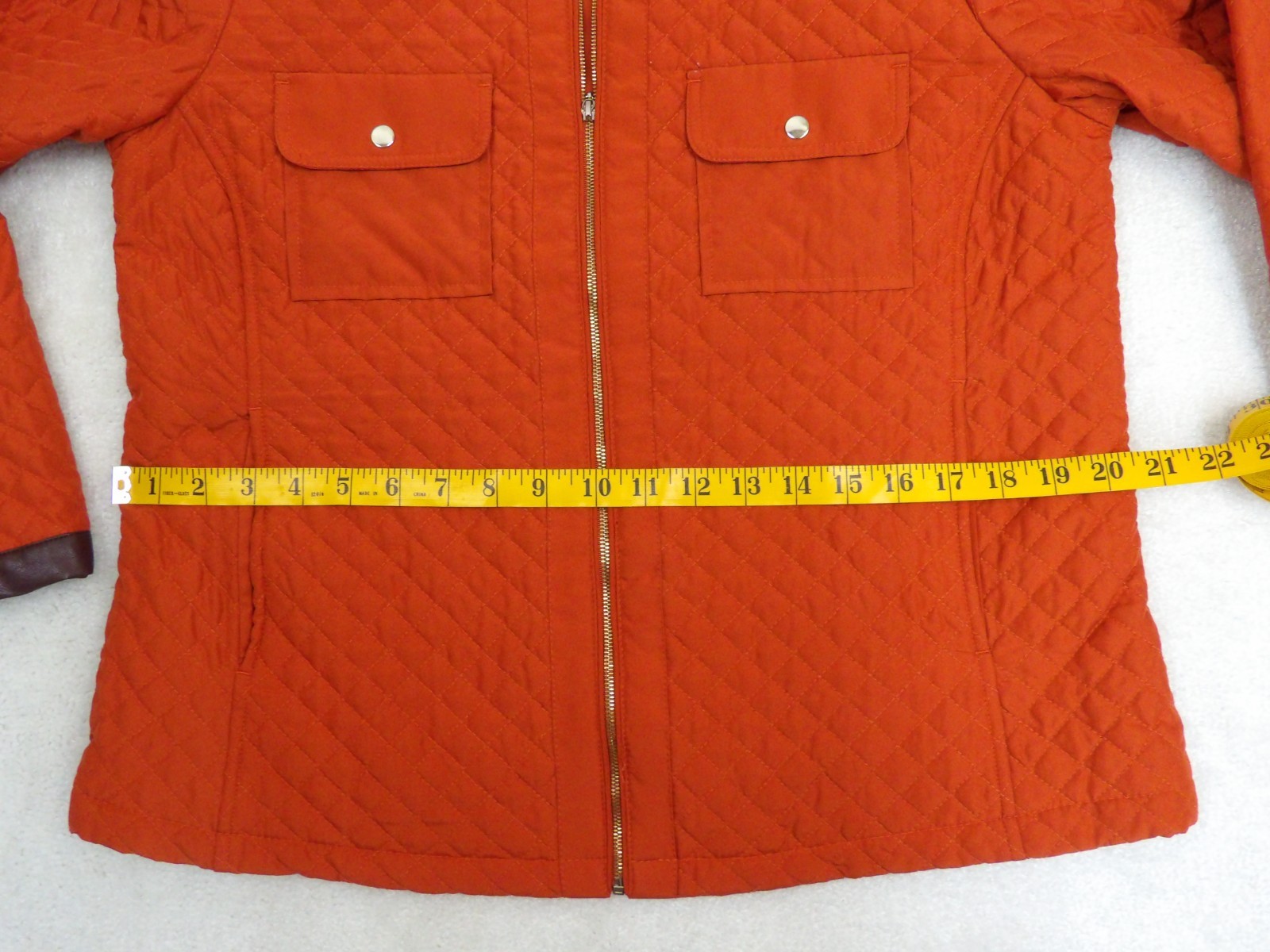 Chicos Rustic Orange Quilted Jacket Zip-Up Faux L… - image 7