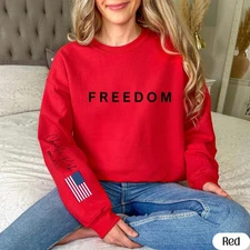 Freedom Sweatshirt, Charlie Kirk Memorial 1-Sleeve printed Sweatshirt