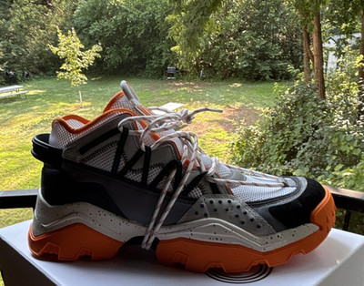 KENZO Inka Low Top Men s Lace-Up Athletic Sneakers Orange/White/Black/Gray