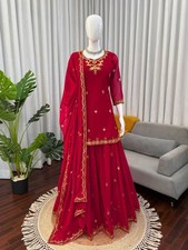 Presenting Designer Faux Georgette Palazzo Suit With Dupatta For Party Wear