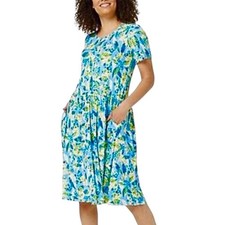 LOGO by Lori Goldstein Women’s Dress 4X Petite Floral Short Sleeve Midi QVC