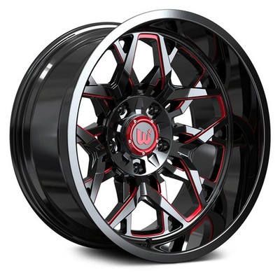 Western EDGE Wheels 22x12 (-44, 6x135, 110) Black Rims Set of 4