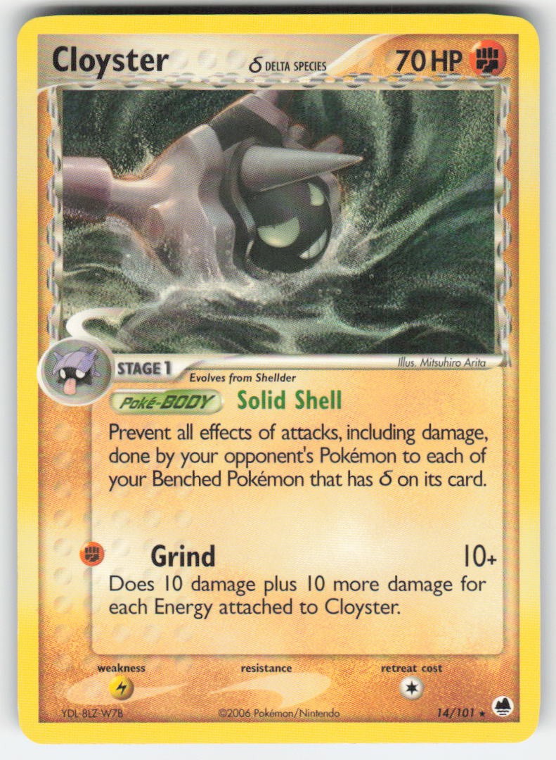 Pokemon TCG Dragon Frontiers Cloyster (Delta Species) #14/101