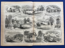 Harper's Weekly 6-22-1861 DEATH STEPHEN DOUGLAS Fortress Monroe CONFEDERATE COIN