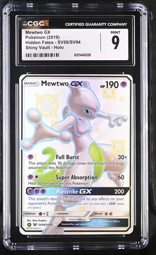 Mewtwo Gx SV59/SV94 Shiny Vault Holo Hidden Fates Pokemon CGC 9 Mint *028
