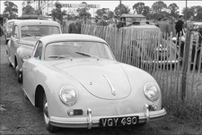 PORSCHE 356 sports car  ORIGINAL PERIOD Black and White photograph