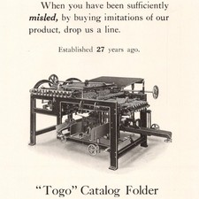 1909 Togo Catalog Folder Brown Folding Machine Company of Erie PA  Print Ad