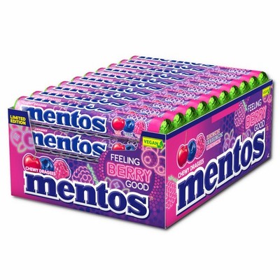 (13,82 /1kg) Mentos Feeling Berry Good Rolle, Kaubonbon, Dragee, 40 Stück