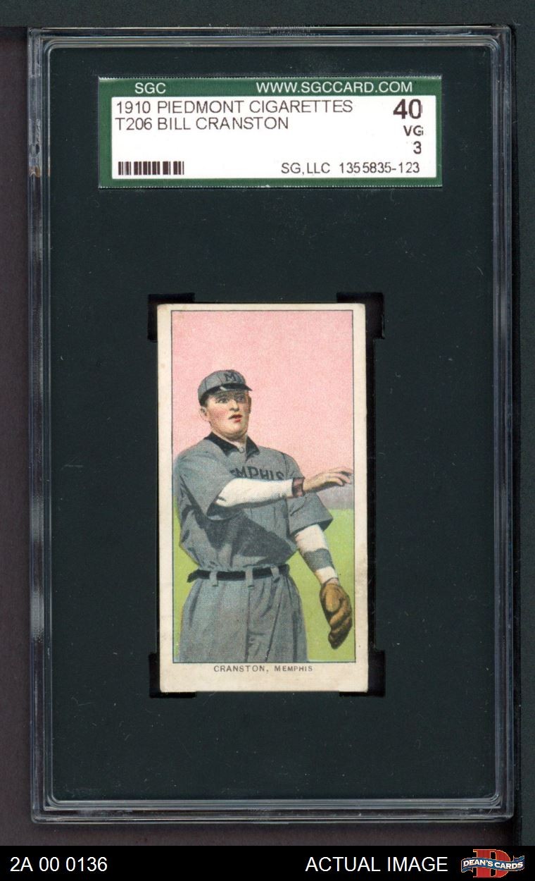 1909 T206 Bill Cranston Southern Association - Memphis SGC 3 - VG