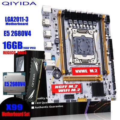 QIYIDA X99 Mainboard LGA 2011-3 Set Kit Xeon E5 2680 V4 CPU Prozessor 16G T