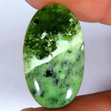 9.70Cts.100 Natural Super Chrome Chalcedony Oval Cabochon 13x23x4mm Gemstone