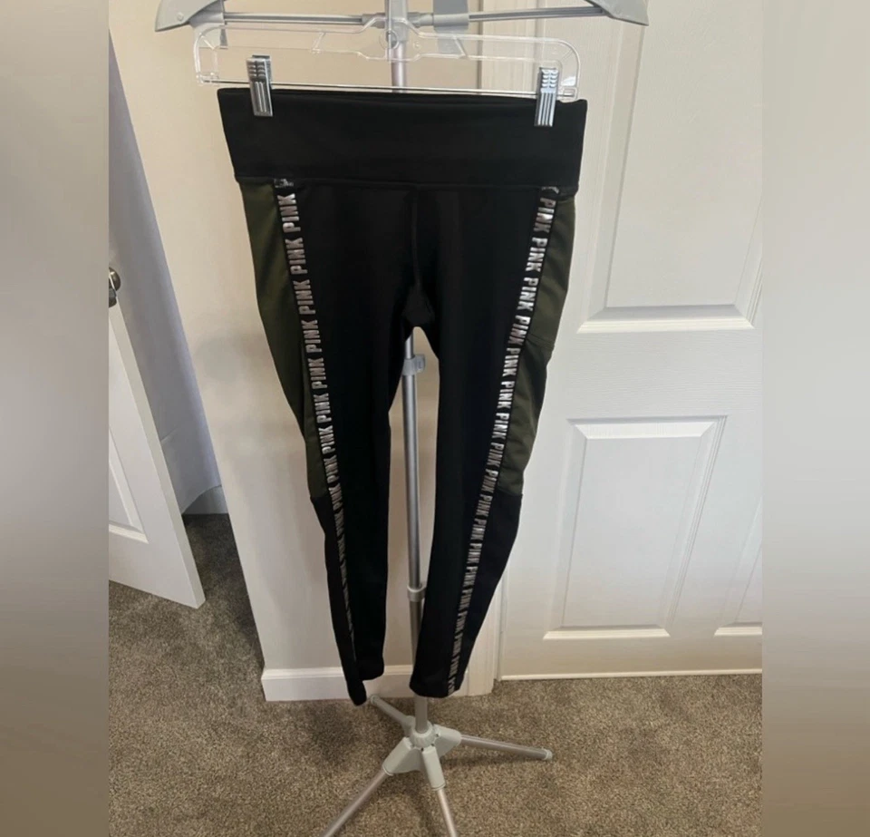 Leggings Victoria Secret verde oliva y negro bloques de colores talla pequeña nuevos sin etiquetas Foto 2 de 4