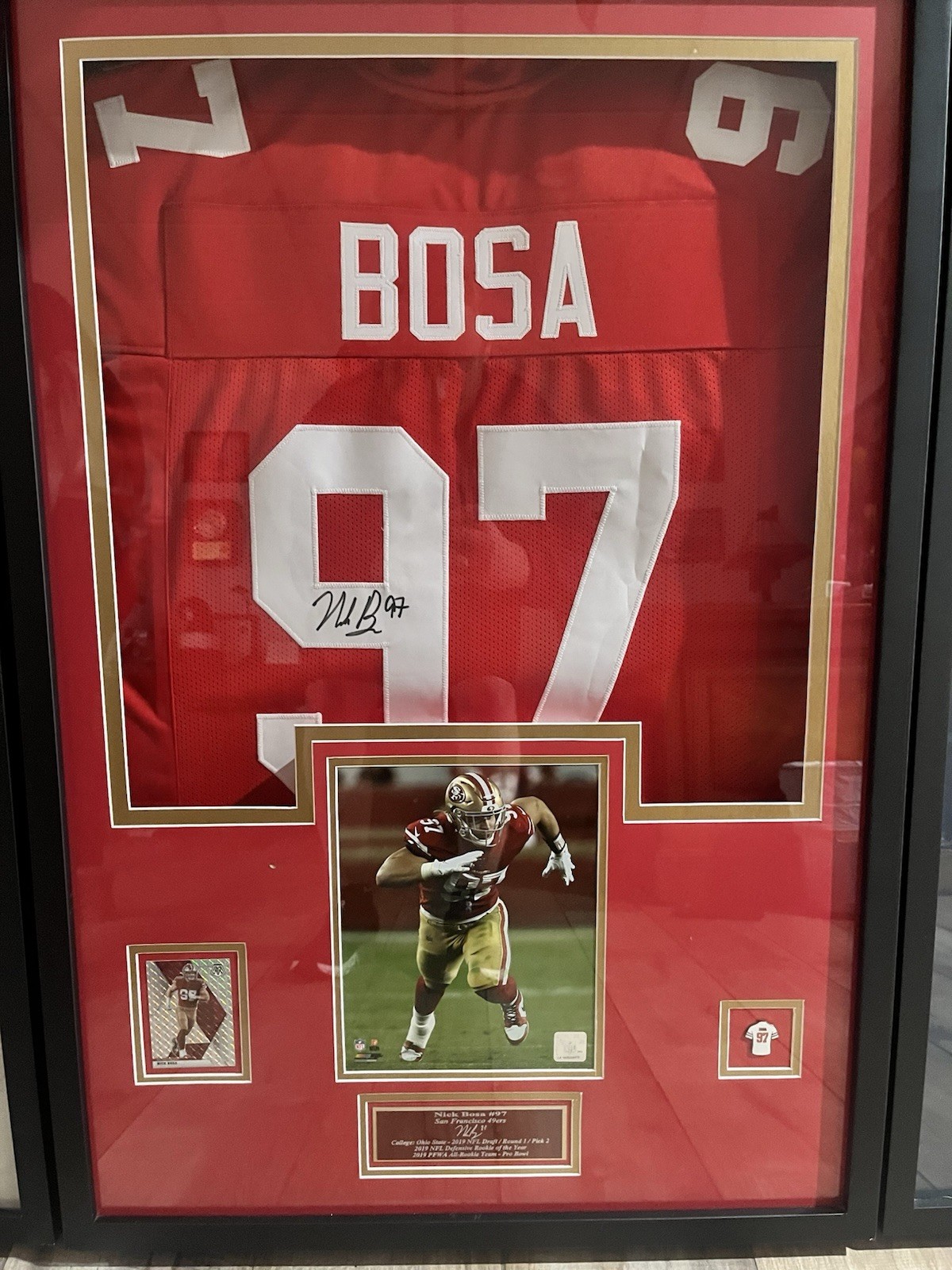 Nick Bosa Autographed Signed Jersey Custom COA, XL 