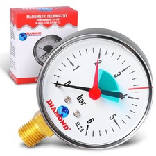 Manometer Druck 6 bar 1/4 Unten 63 mm Wasserd...