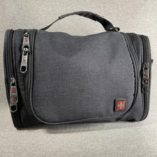 Swiss Tech Hanging Toiletry Bag 11.5 x 5.5 x 8.0 Travel Bag Grey *FLAW*