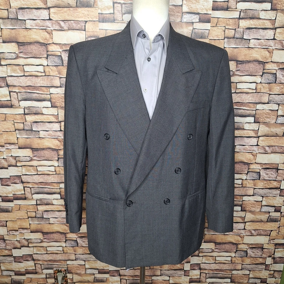 Traje City Streets 2 Piezas Hombre 42S 32X29 Gris Cuadros Doble Pecho Foto 4 de 4