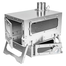 Magma Mini Titanium Tent Stove with Removable Oven, Secondary Air Intake, Lig...