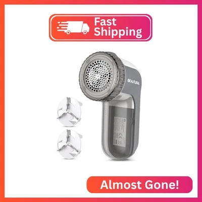 BEAUTURAL Fabric Shaver and Lint Remover, Sweater Defuzzer with 2-Speeds, 2 Repl